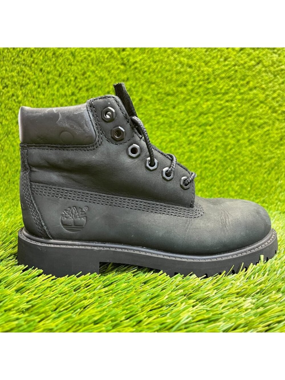 Timberland 6-Inch Premium Boys Size 13C Black Outdoor Waterproof Ankle Boots